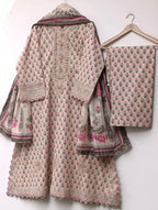 Ethnic Inspired Premium Lawn Kaftan 3PC Festive Suit (Relaxed Loose Fit)