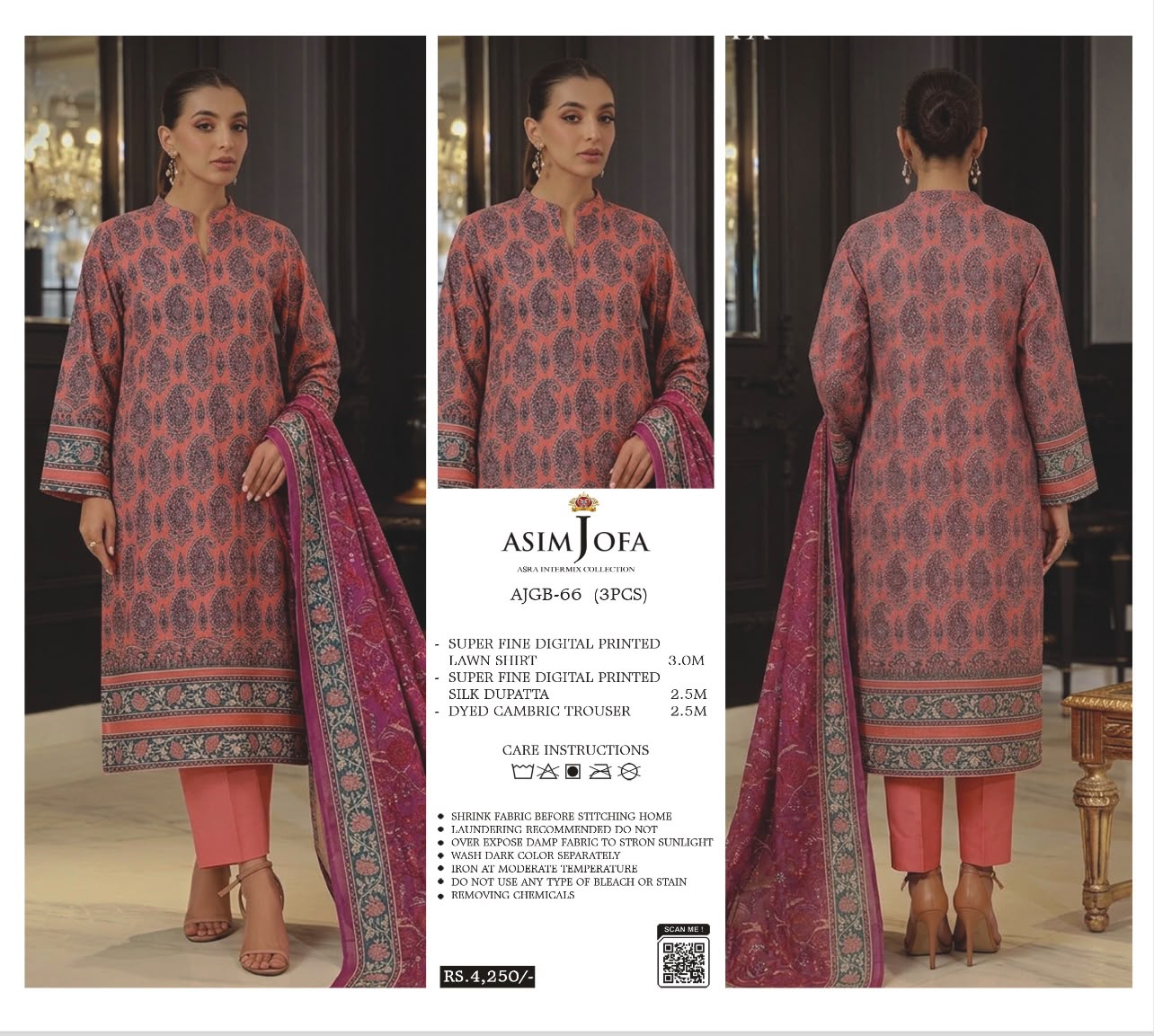 Asim Jofa Asra Intermix Collection Unstitched 3PC Printed Lawn Series