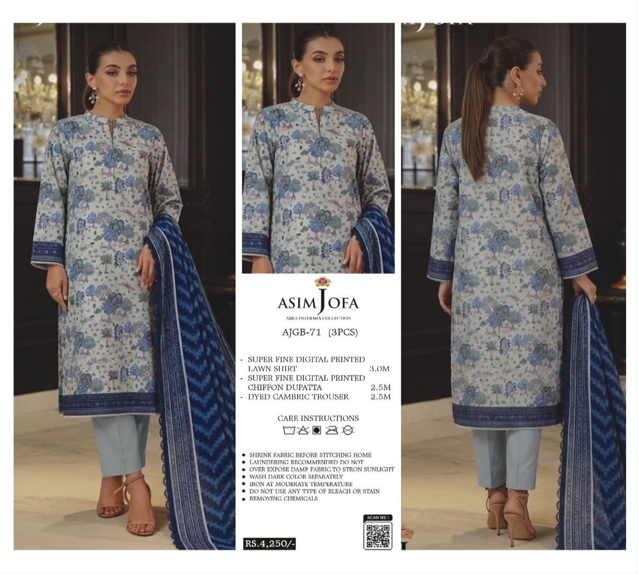 Asim Jofa Asra Intermix Collection Unstitched 3PC Printed Lawn Series