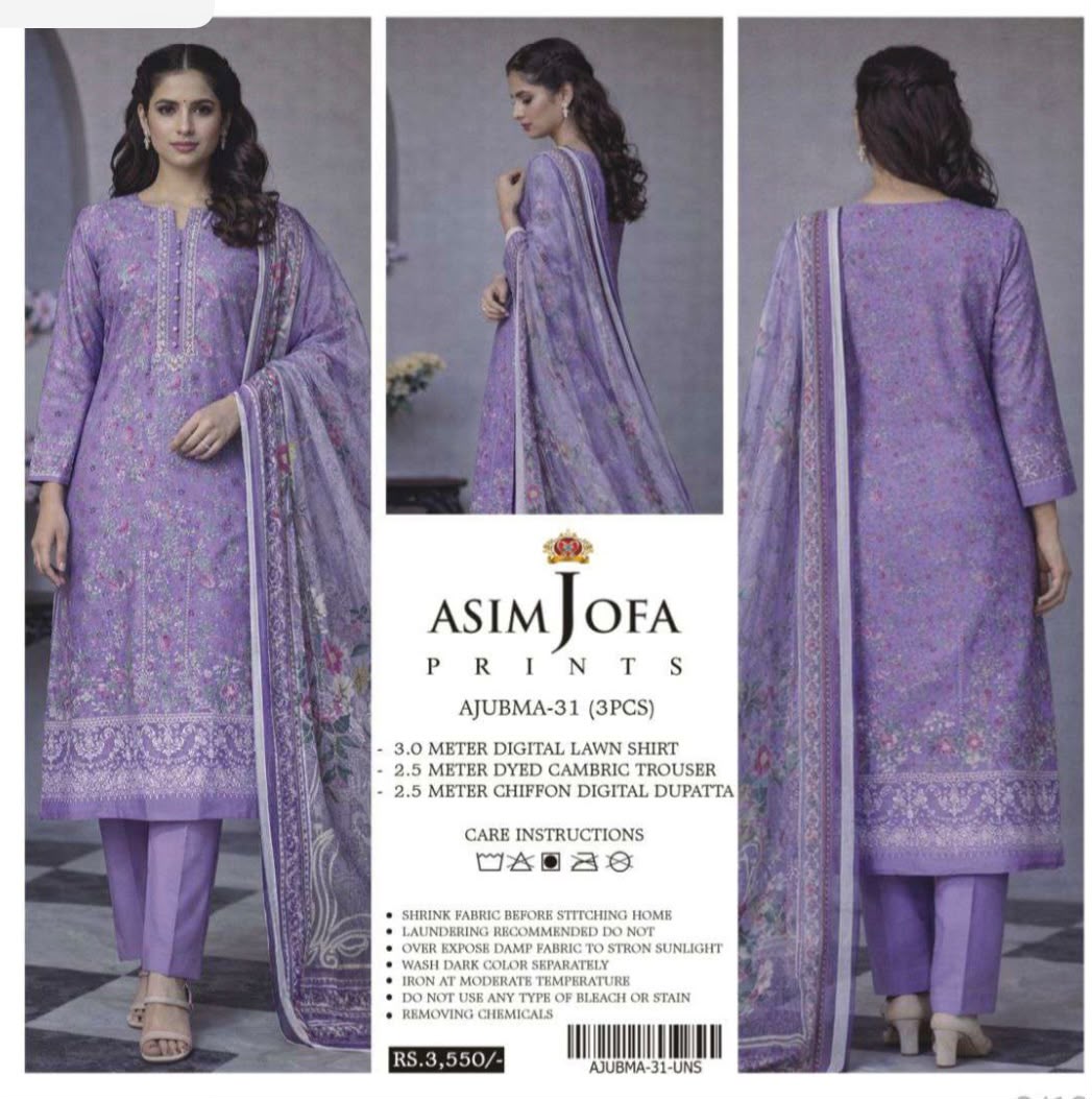 Asim Jofa Prints Premium Budget Unstitched 3PC Lawn Collection
