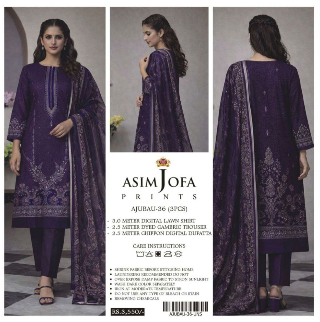 Asim Jofa Prints Premium Budget Unstitched 3PC Lawn Collection