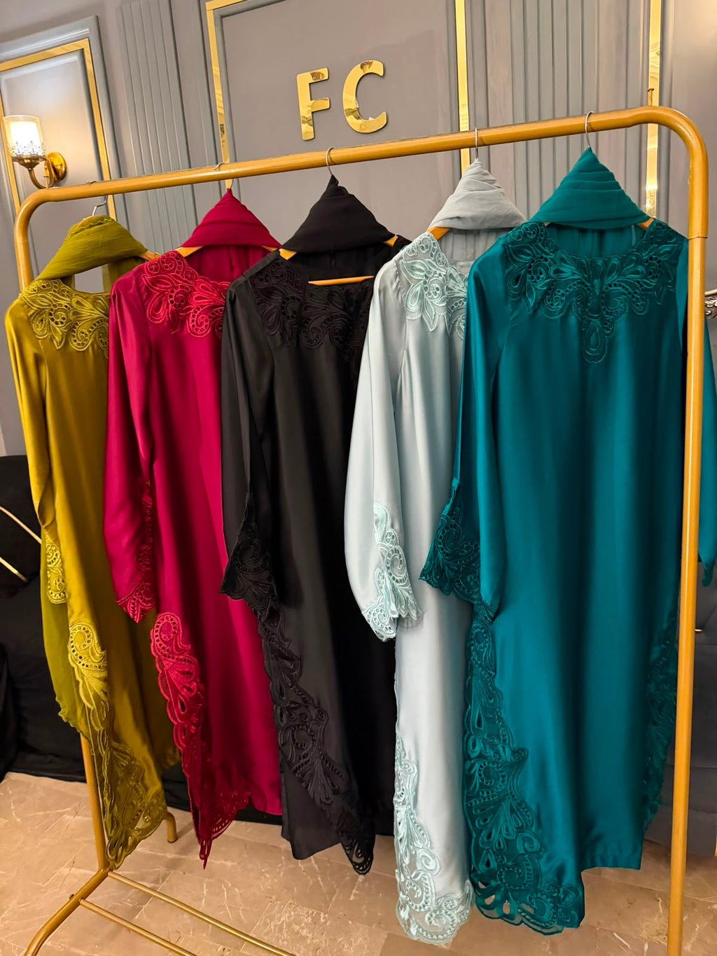 Luxury Silk Cutwork Long Dress 3PC Suit With Chiffon Dupatta (Relaxed Loose Fit)