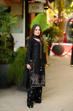 Premium Lawn Sequence Embroidered 3PC Suit With Embroidered Farshi & Chiffon Dupatta