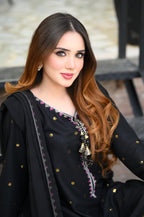Premium Lawn Sequence Embroidered 3PC Suit With Embroidered Farshi & Chiffon Dupatta