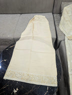 Luxury Chiffon Embroidered 3PC Suit With Boring Work Shirt & Embroidered Palazzo