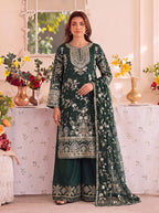 Luxury Chiffon Embroidered 3PC Festive Suit With Premium Chiffon Dupatta