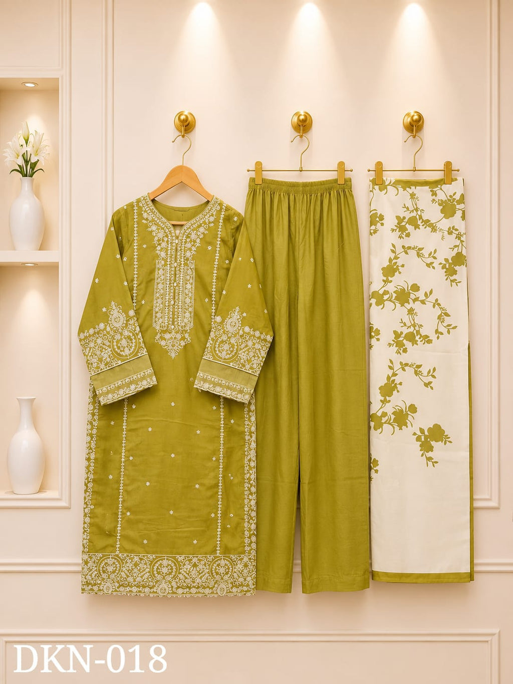 Premium Dhanak Embroidered Winter 3PC Suit With Elegant Woolen Shawl