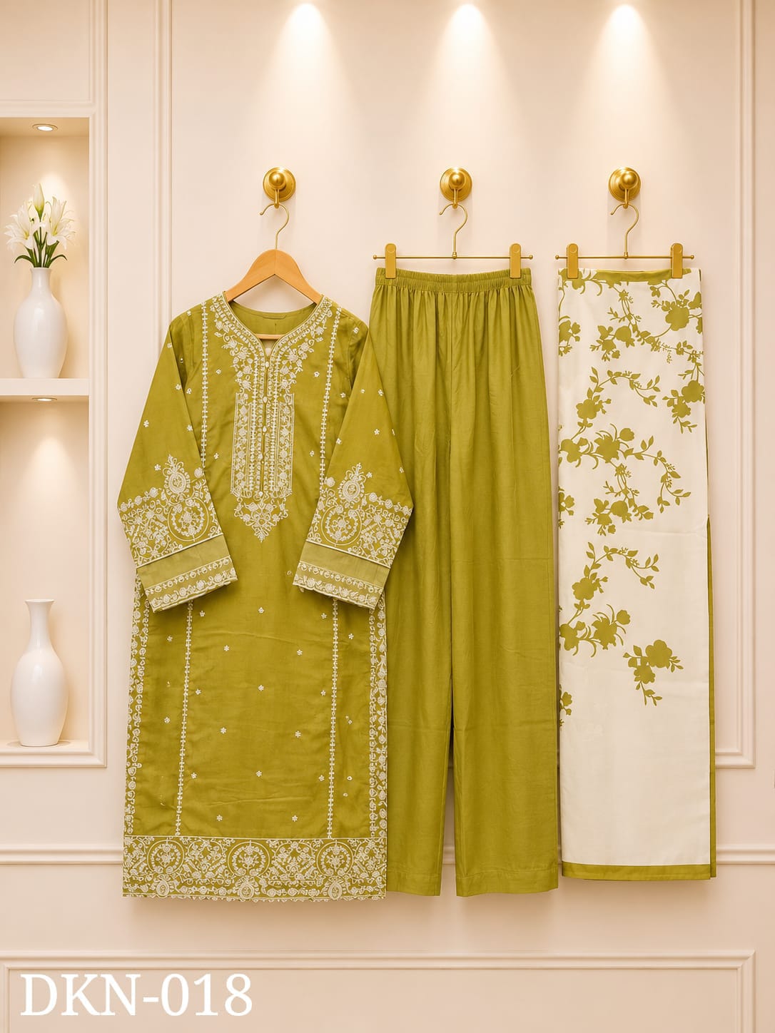 Premium Dhanak Embroidered Winter 3PC Suit With Elegant Woolen Shawl