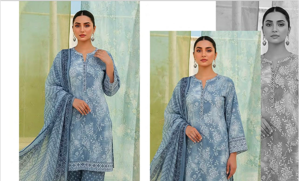 Lakhany Fabrics (LSM) Premium Unstitched Printed Lawn 3PC Collection