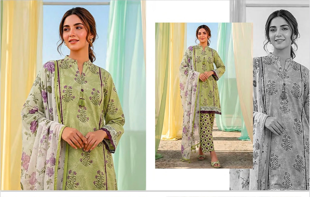 Lakhany Fabrics (LSM) Premium Unstitched Printed Lawn 3PC Collection