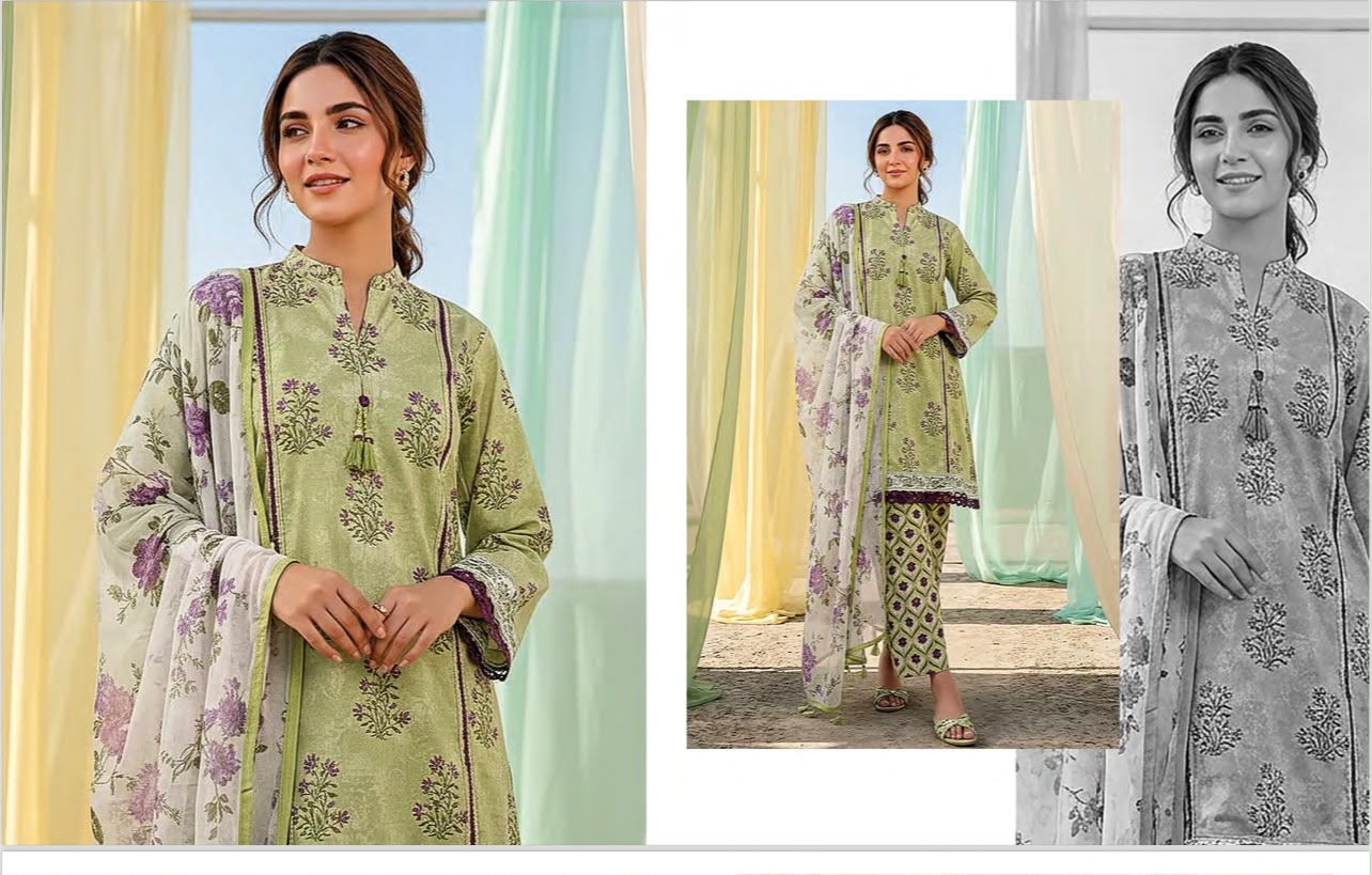 Lakhany Fabrics (LSM) Premium Unstitched Printed Lawn 3PC Collection