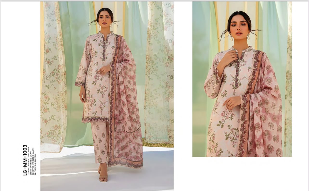 Lakhany Fabrics (LSM) Premium Unstitched Printed Lawn 3PC Collection