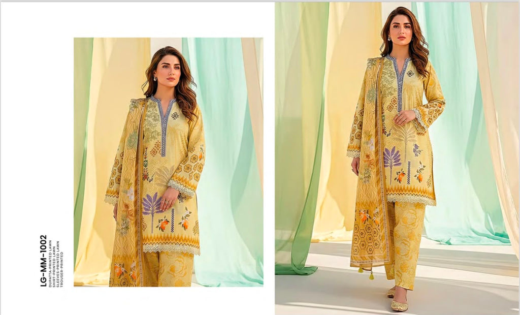 Lakhany Fabrics (LSM) Premium Unstitched Printed Lawn 3PC Collection