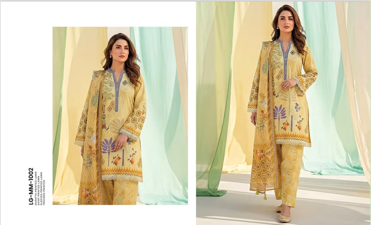 Lakhany Fabrics (LSM) Premium Unstitched Printed Lawn 3PC Collection
