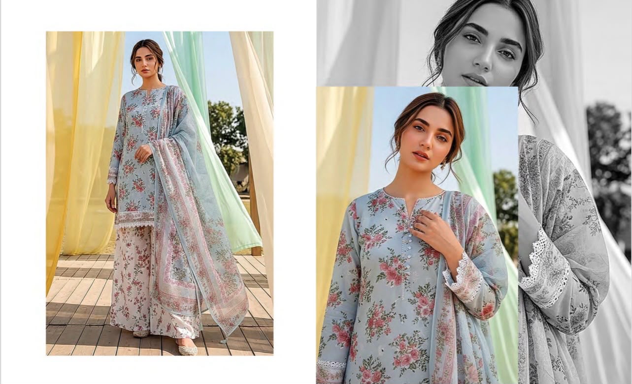 Lakhany Fabrics (LSM) Premium Unstitched Printed Lawn 3PC Collection