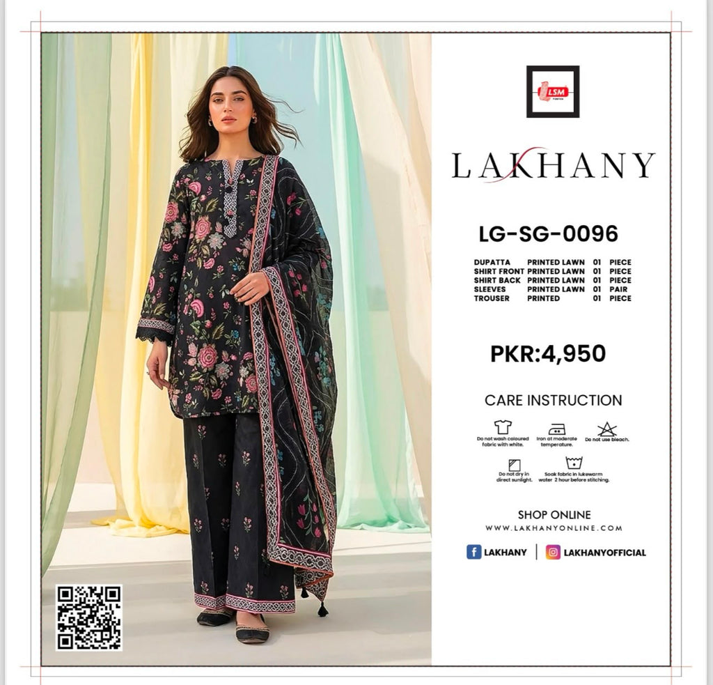 Lakhany Fabrics (LSM) Premium Unstitched Printed Lawn 3PC Collection