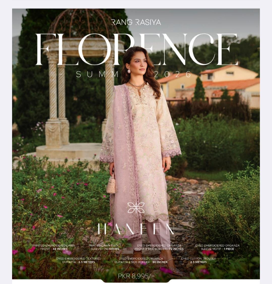 Rangrasiya - Florence Luxury Embroidered Unstitched 3PC Collection