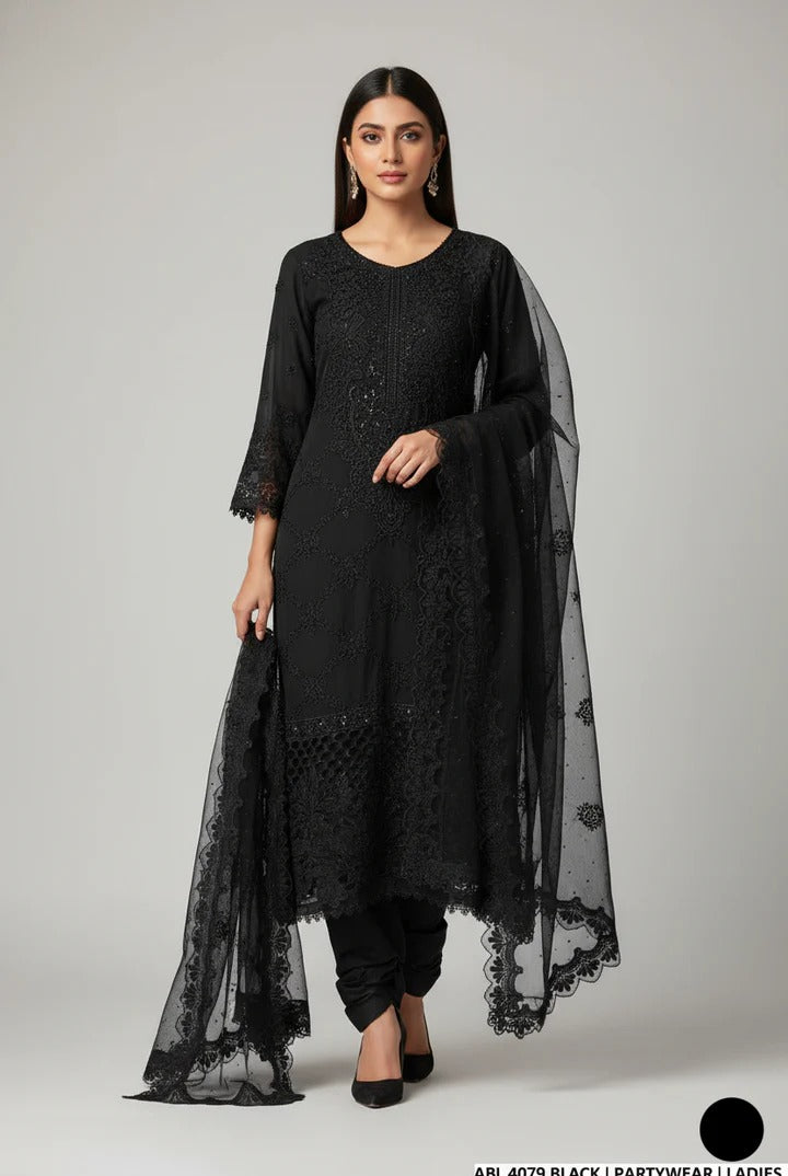 Restocked Luxury Chiffon A-Line 3PC Ready to Wear Formal Suit