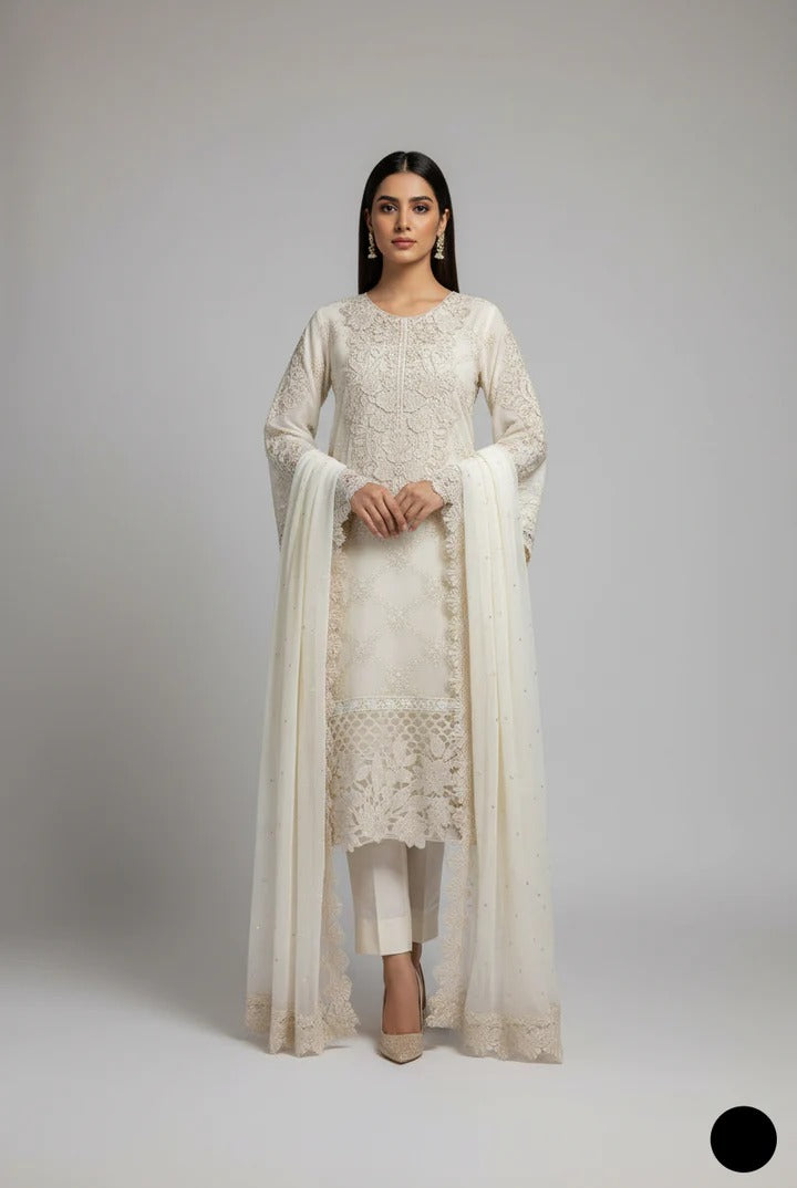 Restocked Luxury Chiffon A-Line 3PC Ready to Wear Formal Suit