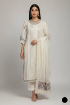 Luxury Chiffon Embroidered 3PC Ready to Wear Suit With Viscose Trouser