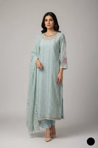 Luxury Chiffon Embroidered 3PC Ready to Wear Suit With Viscose Trouser