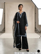 Luxury Lawn A-Line 3PC Ready to Wear Suit With Soft Net Dupatta & Cotton Trouser