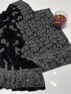 Soft Crinkle Chiffon Chikankari 2PC Suit With Handmade Embroidered Dupatta