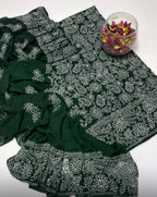 Soft Crinkle Chiffon Chikankari 2PC Suit With Handmade Embroidered Dupatta