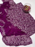 Soft Crinkle Chiffon Chikankari 2PC Suit With Handmade Embroidered Dupatta