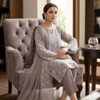 Soft Crinkle Chiffon Chikankari 2PC Suit With Handmade Embroidered Dupatta