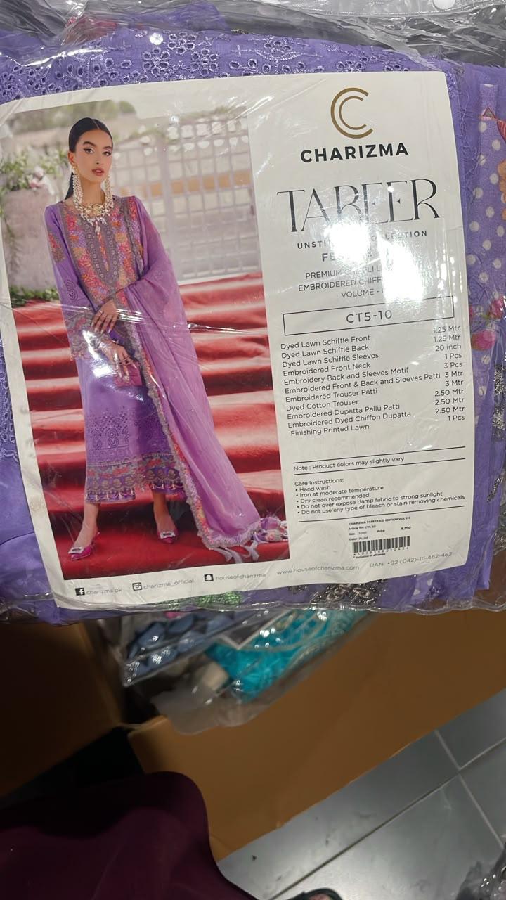 CHARIZMA TABEER FESTIVE EDIT – PREMIUM SCHIFFLI LAWN 3PC