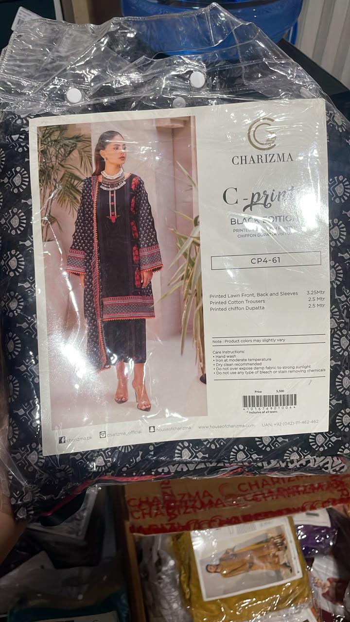 CHARIZMA C-PRINTS BLACK EDITION – PRINTED LAWN 3PC