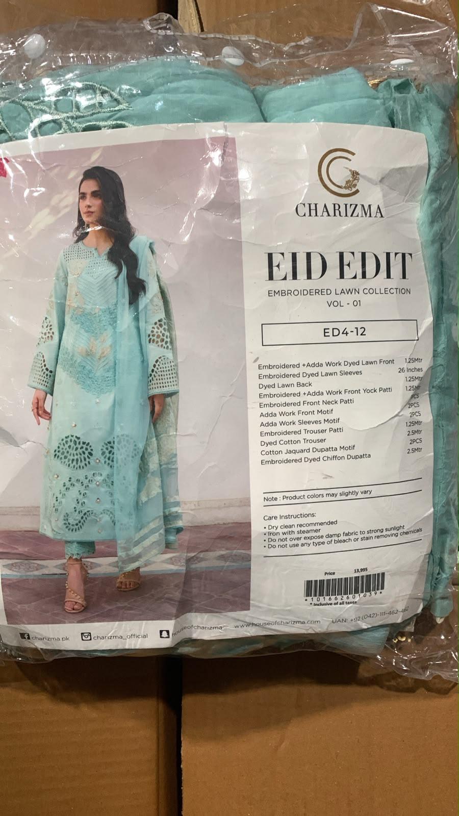 CHARIZMA EID EDIT – EMBROIDERED LAWN COLLECTION VOL-01 (3PC)