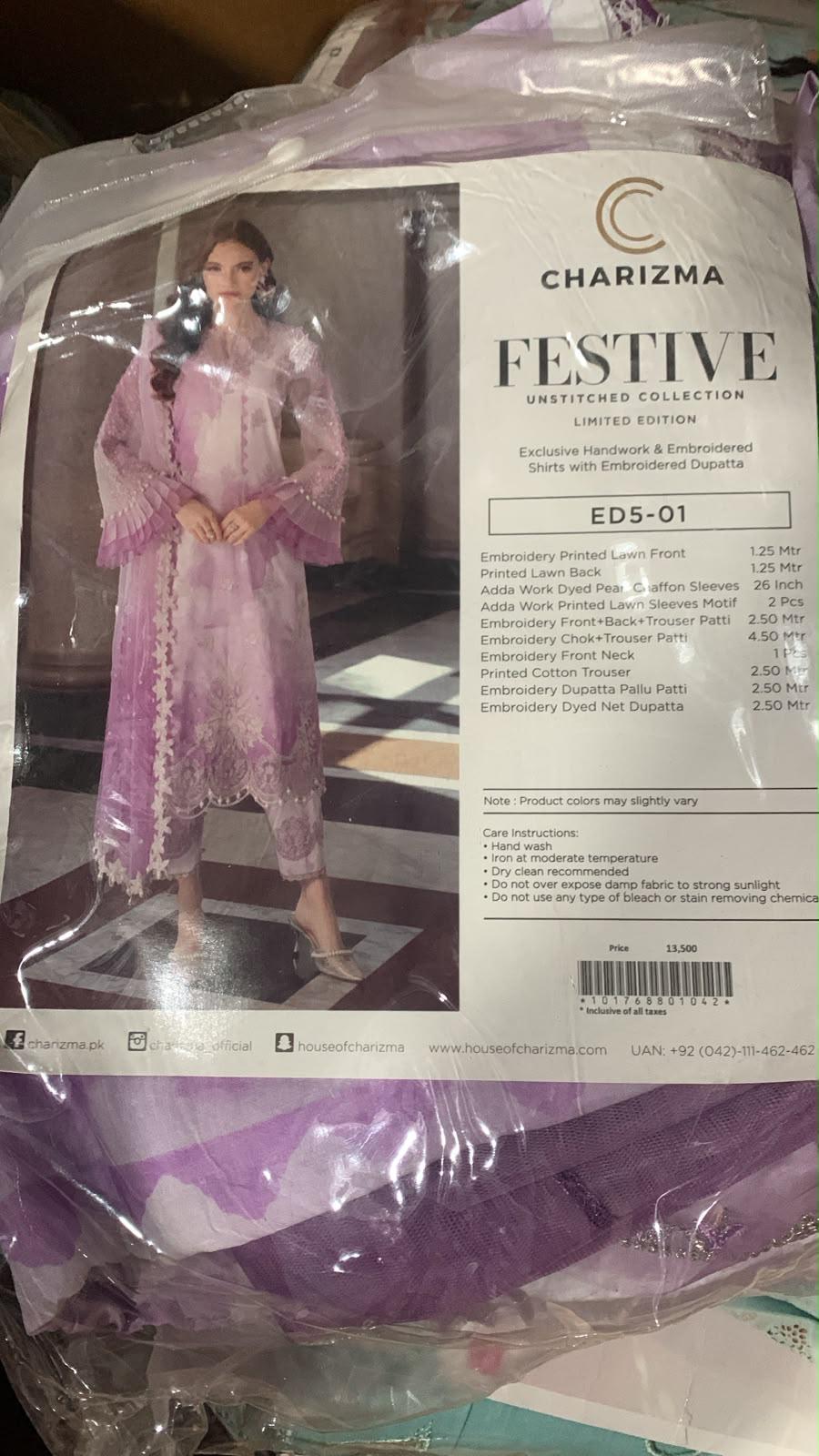 CHARIZMA FESTIVE LIMITED EDITION – HANDWORK & EMBROIDERED 3PC