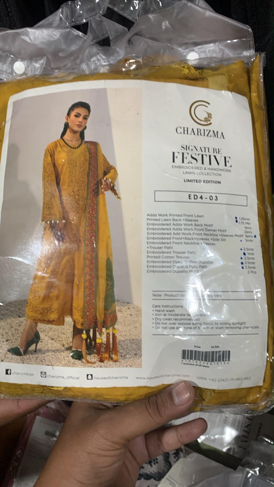 CHARIZMA FESTIVE LIMITED EDITION – HANDWORK & EMBROIDERED 3PC