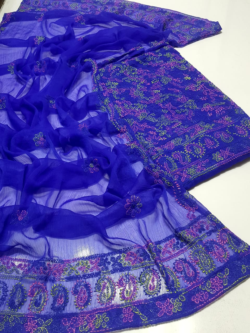 MALTI CHIKAN KARI FULL JAAL STYLISH COLLECTION – 2PC CHIFFON