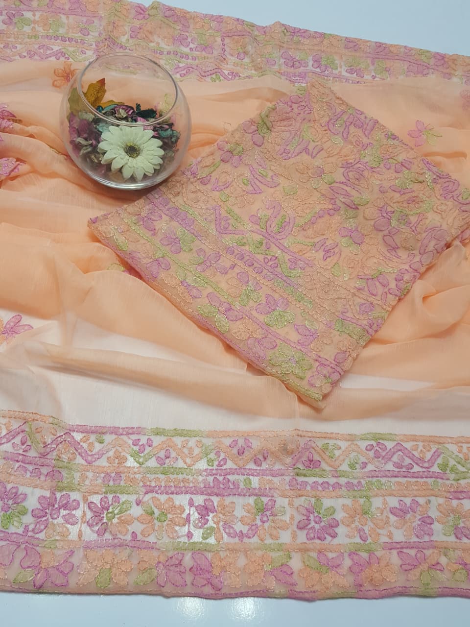 MALTI CHIKAN KARI FULL JAAL STYLISH COLLECTION – 2PC CHIFFON