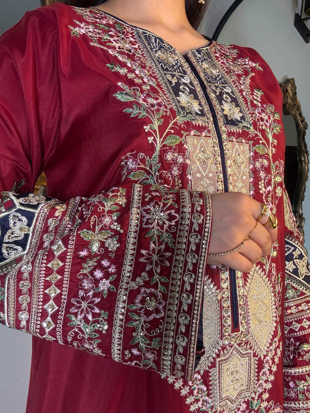LUXURY HEAVY EMBROIDERED VISCOSE KAFTAAN SET – 2PC