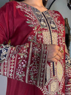 LUXURY HEAVY EMBROIDERED VISCOSE KAFTAAN SET – 2PC