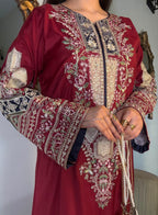 LUXURY HEAVY EMBROIDERED VISCOSE KAFTAAN SET – 2PC