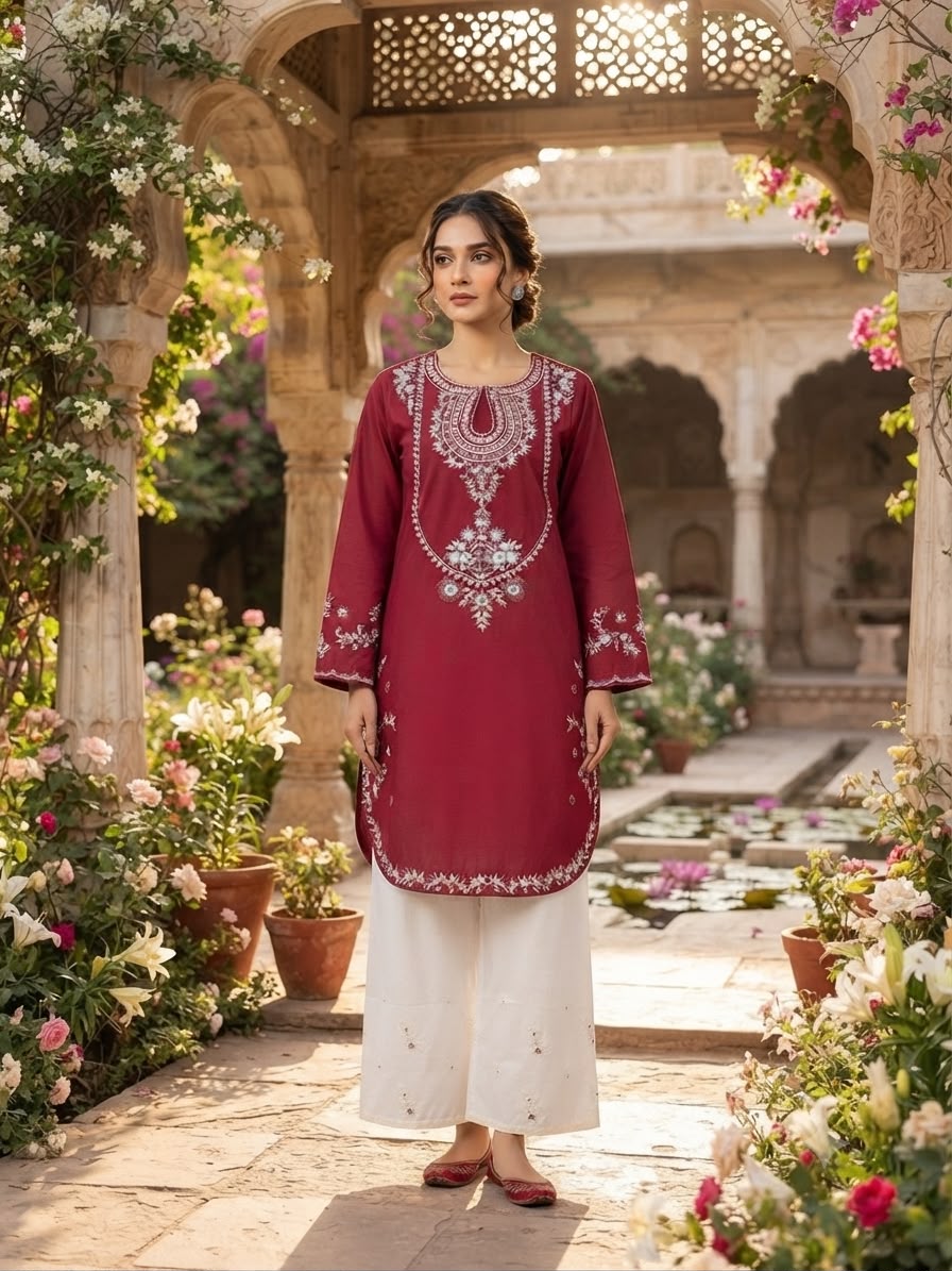 Premium Embroidered Solid Co-Ords