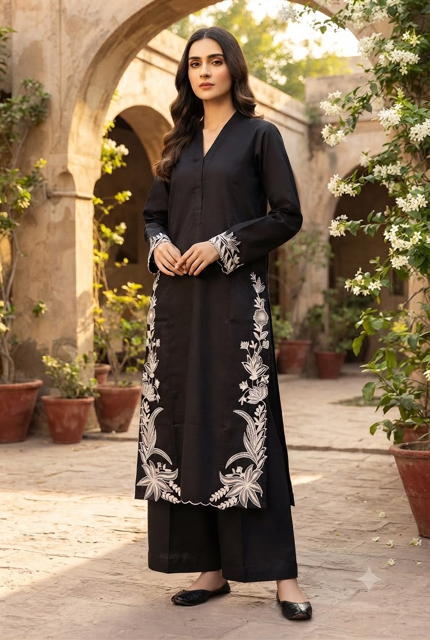 Premium Embroidered Solid Co-Ords