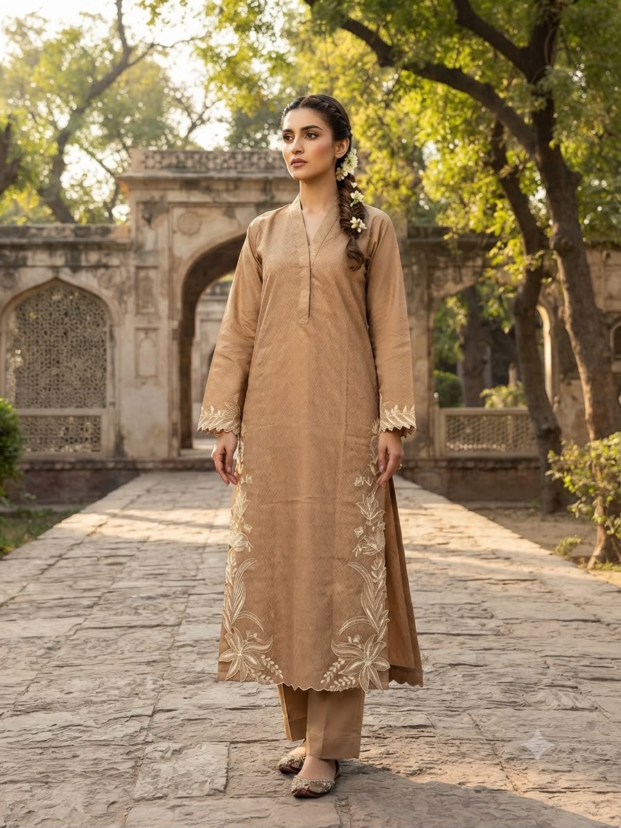 Premium Embroidered Solid Co-Ords