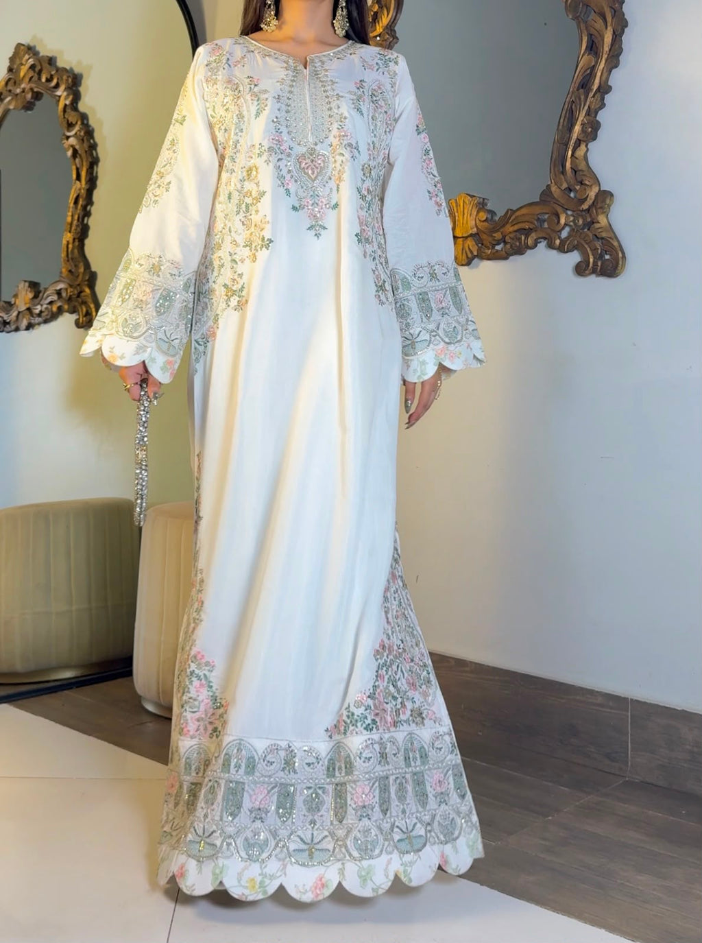 HEAVY EMBROIDERED VISCOSE KAFTAN