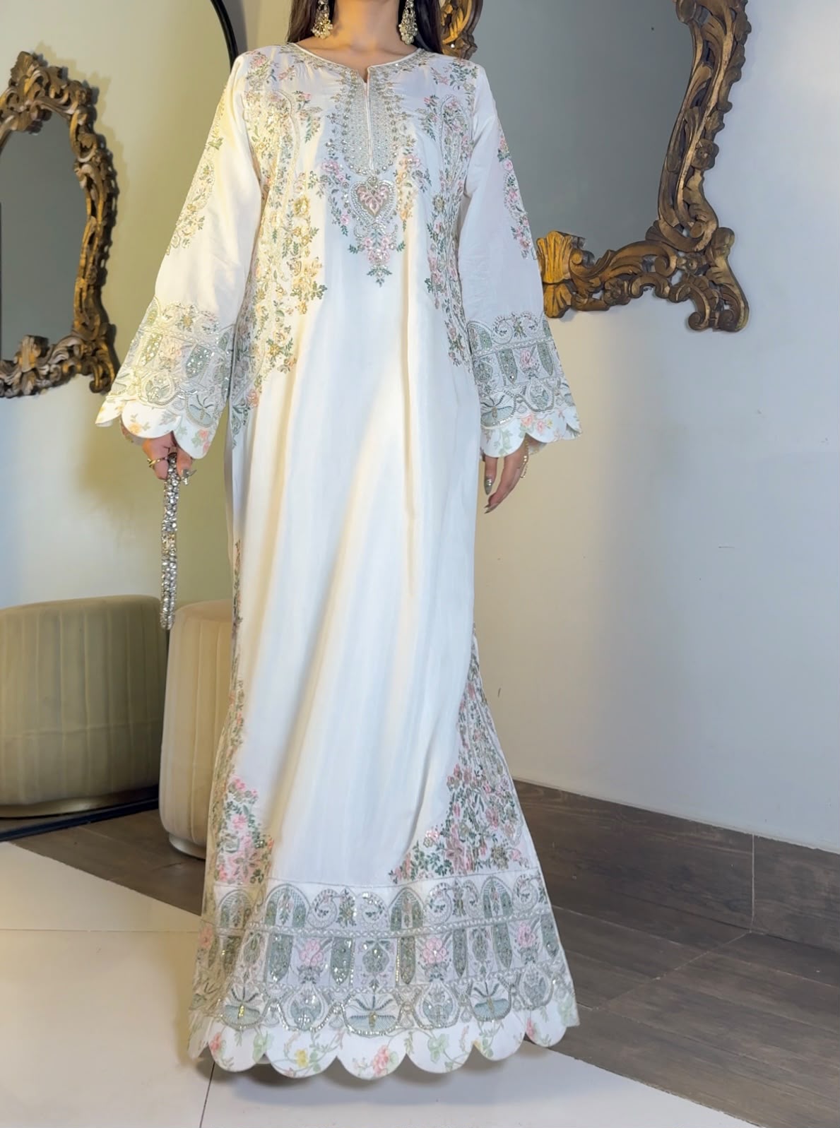 HEAVY EMBROIDERED VISCOSE KAFTAN