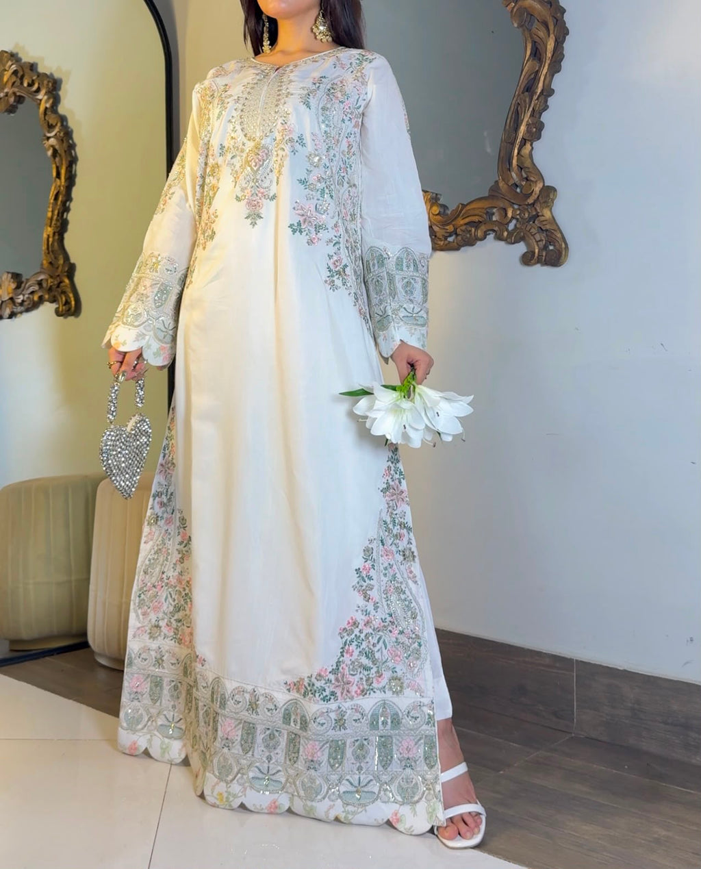 HEAVY EMBROIDERED VISCOSE KAFTAN