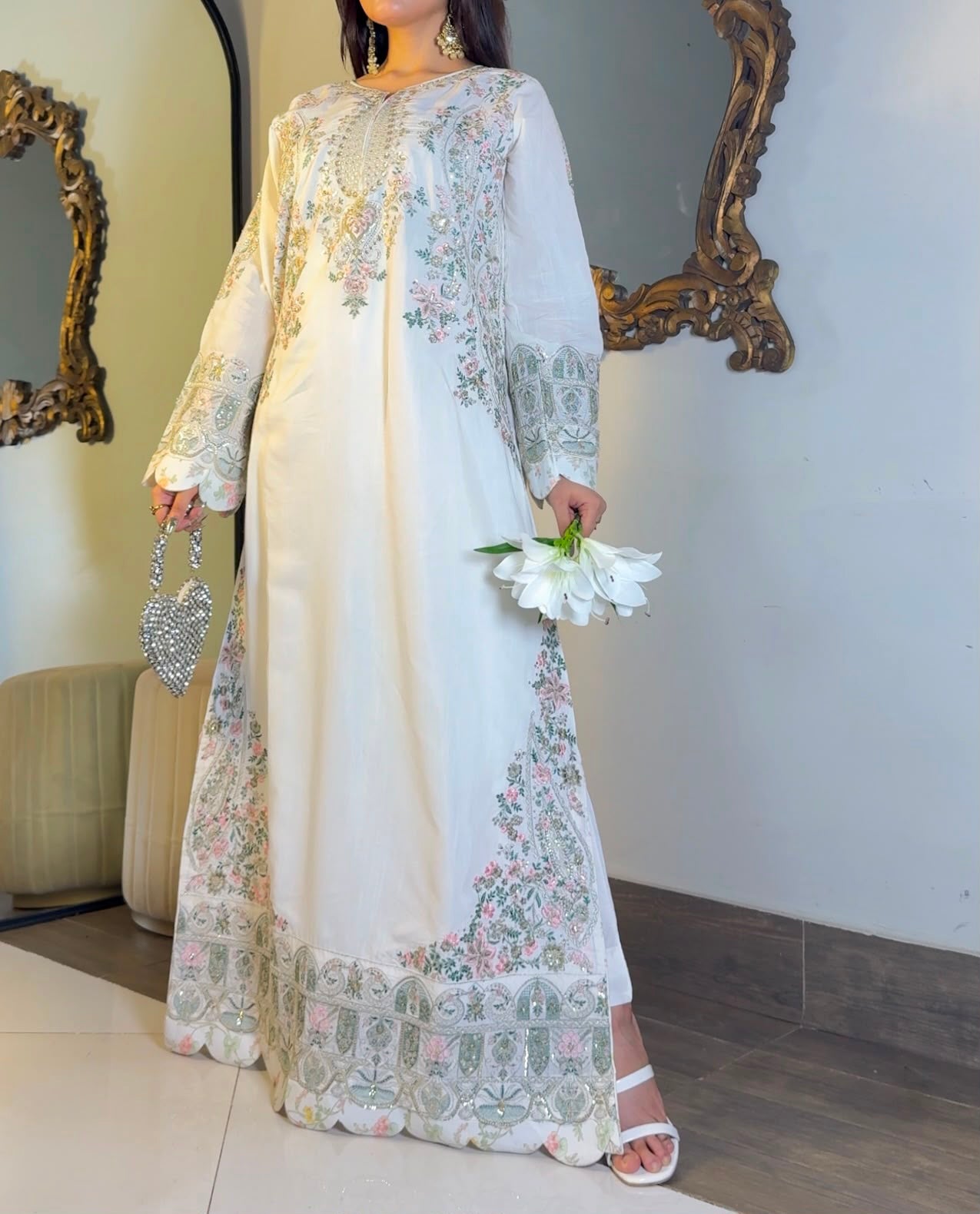 HEAVY EMBROIDERED VISCOSE KAFTAN