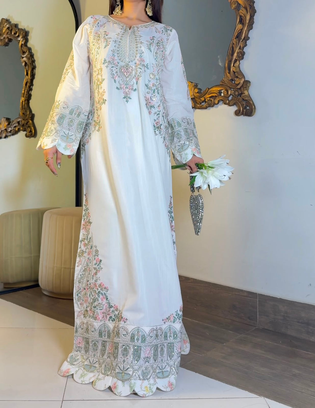 HEAVY EMBROIDERED VISCOSE KAFTAN