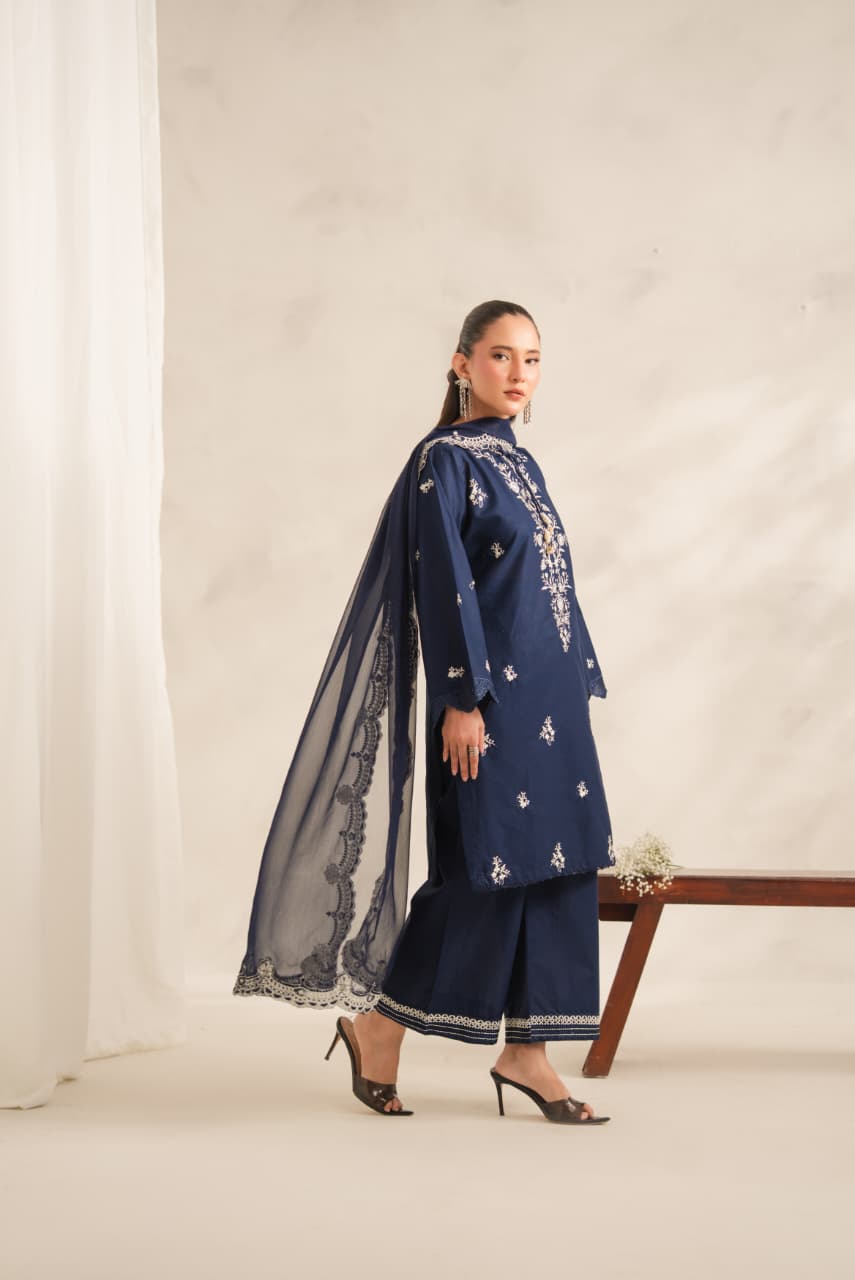 GUL-E-JAN EMBROIDERED 3PC (PLAZO)