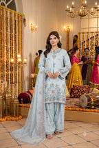 ELEGANT INDIAN SILK HEAVY EMBROIDERED 3PC